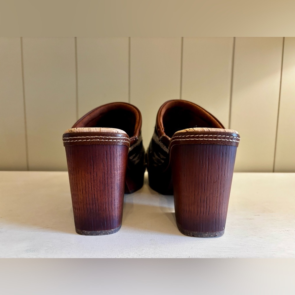 Korks Kork Ease Lori Slide Clog Aztec Fabric Heel Platform 10 Like New! - Picture 6 of 10